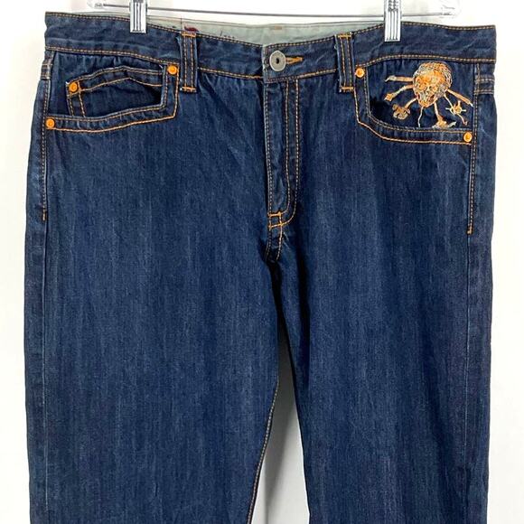 Azzure Voodoo Collection Wide Leg Dark Blue Wash Men's Blue Jeans Size 40 - Picture 3 of 8